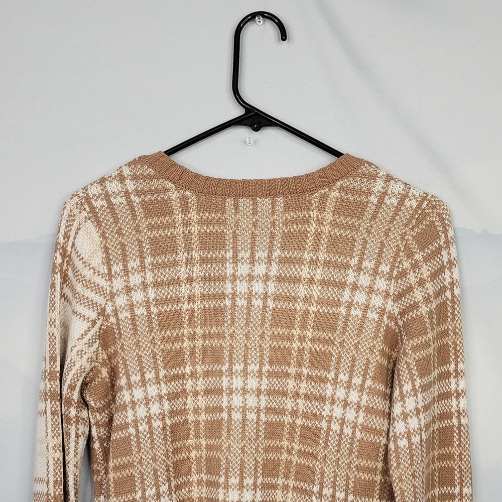 Hollister Cropped Plaid Cardigan Sweater Women's Medium - Picture 7 of 16